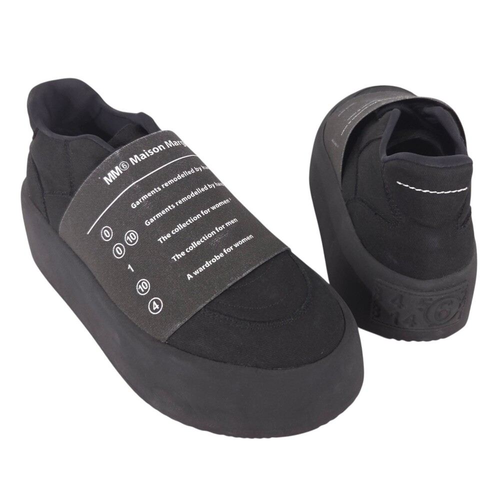 MM6 Maison Margiela Logo Strap Platform Sneakers US 6 EU 36 Womens Black $545
